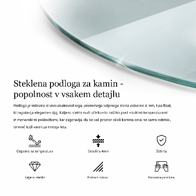 Glasplatte für Kamin transparent