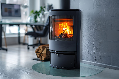 Glasplatte für Kamin transparent