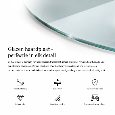 Glasplatte für Kamin transparent