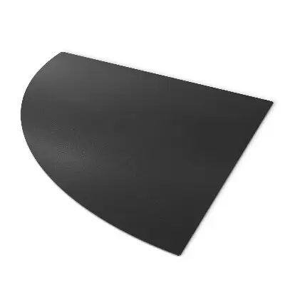 Funkenschutzplatte für Kaminöfen viertelkreis aus schwarzem Metall