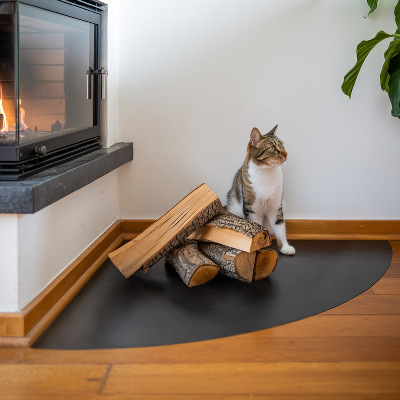 Funkenschutzplatte Kaminöfen Viertelkreis schwarze metallene