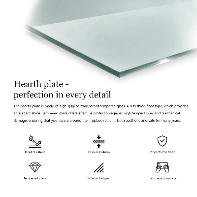 Glasplatte für Kaminöfen sechseckige transparente