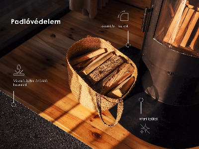 Vorlegeplatte für Kaminöfen Halbovale schwarze metallene