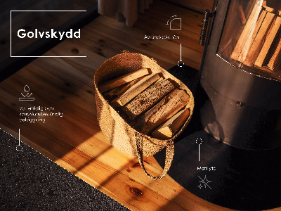 Vorlegeplatte für Kaminöfen Halbovale schwarze metallene