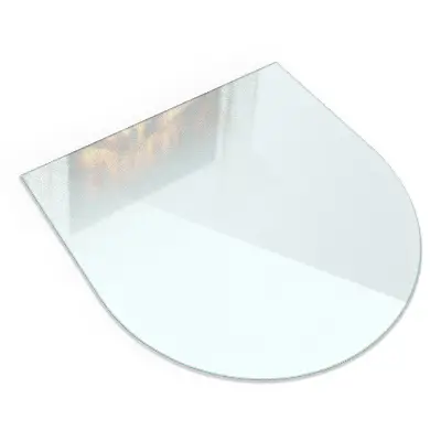 Kamin Glasplatte in semiotransparenter semiovaler Form