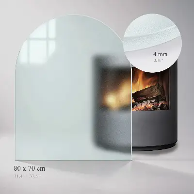 Kamin Glasplatte in semiotransparenter semiovaler Form