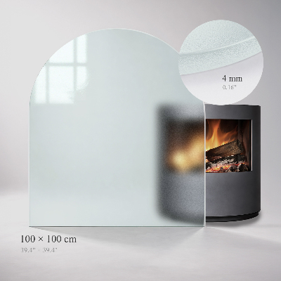 Kamin Glasplatte Semitransparente semiovale