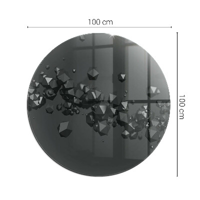 Glasplatte für Kaminöfen rund Abstrakte Wolke aus Festkörpern