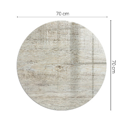 Vorlegeplatte für Kaminöfen rund Helle Holzstruktur