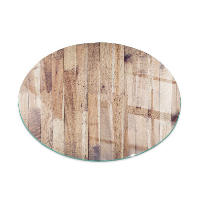 Glasplatte für Kaminöfen rund Holzbrett im Layout