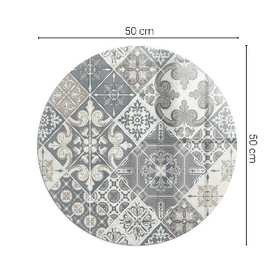 Glasplatte für Kaminöfen rund Dekoratives Mosaikmuster