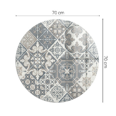 Glasplatte für Kaminöfen rund Dekoratives Mosaikmuster