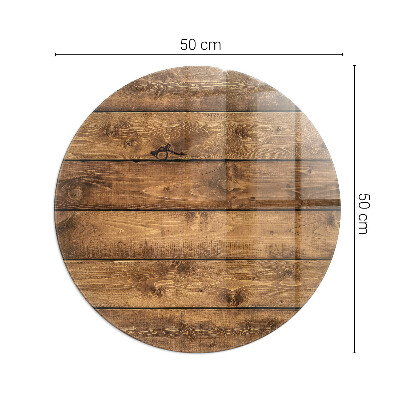 Glasplatte für Kaminöfen rund Holzbrett mit Maserung