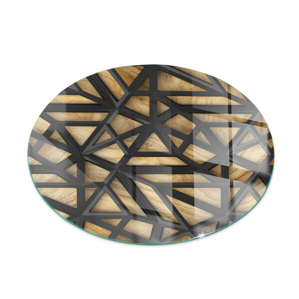 Glasplatte für Kaminöfen rund Geometrie mit Holz