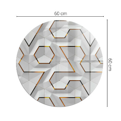 Vorlegeplatte für Kaminöfen rund Geometrisches 3D-Muster