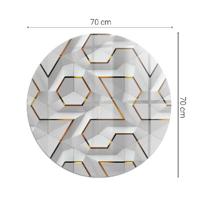Vorlegeplatte für Kaminöfen rund Geometrisches 3D-Muster