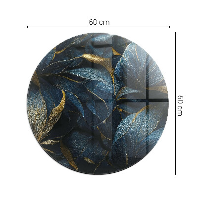 Glasplatte für Kaminöfen rund Elegante Blätter in Textur