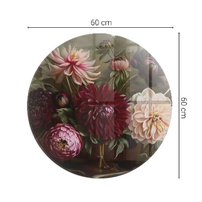 Vorlegeplatte für Kaminöfen rund Blumenstrauß im Detail