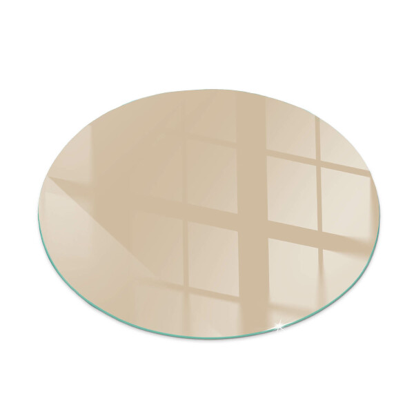 Vorlegeplatte für Kaminöfen rund Farbe Beige