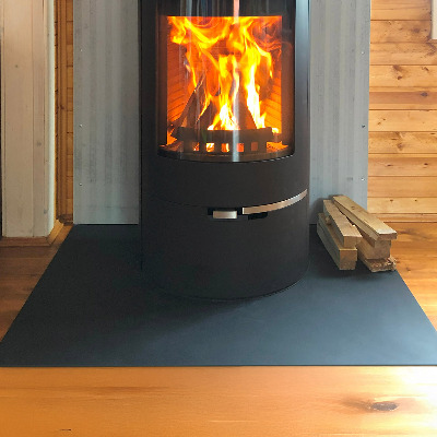Rechteckige Vorlegeplatte für Kaminöfen Schwarze metallene