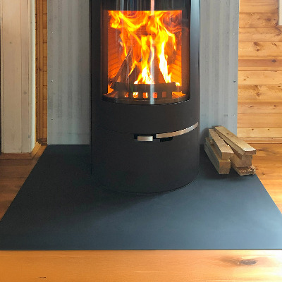 Rechteckige Vorlegeplatte für Kaminöfen Schwarze metallene