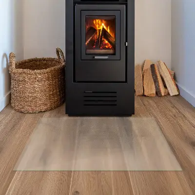 Glasplatte für Kamin rechteckige semitransparente Ausführung