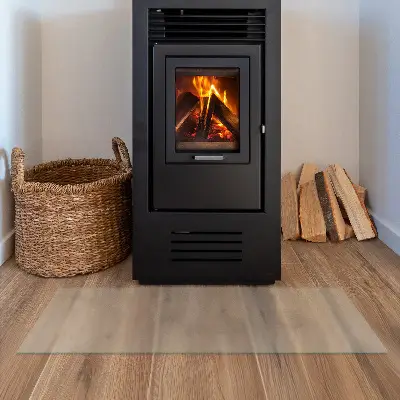 Glasplatte für Kamin rechteckige semitransparente Ausführung