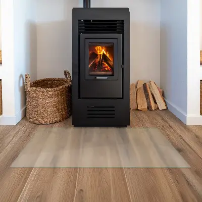 Glasplatte für Kamin rechteckige semitransparente Ausführung