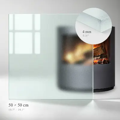 Glasplatte für Kamin rechteckige semitransparente Ausführung