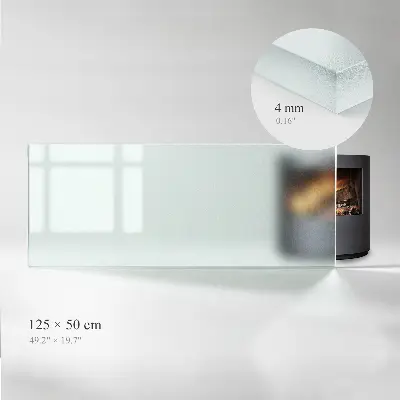 Glasplatte für Kamin rechteckige semitransparente Ausführung