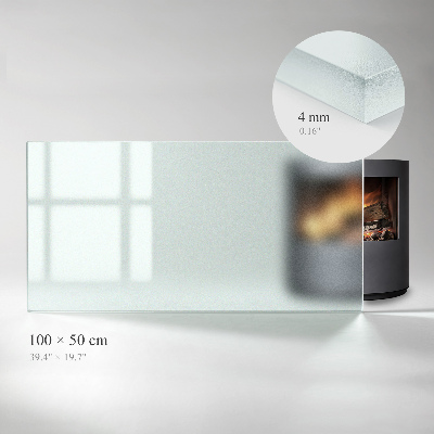 Glasplatte für Kamin Semitransparente rechteckige