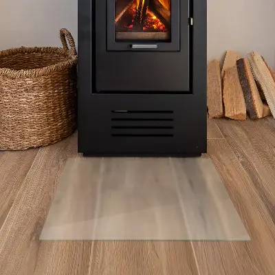 Glasplatte für Kamin rechteckige semitransparente Ausführung