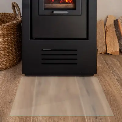 Glasplatte für Kamin rechteckige semitransparente Ausführung