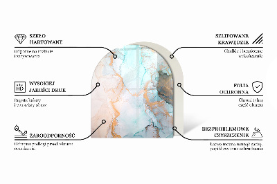 Glasplatte für Kamin halboval Dreidimensionale Geometrie