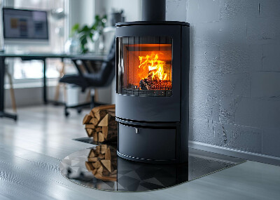 Glasplatte für Kamin halboval Dreidimensionale Geometrie