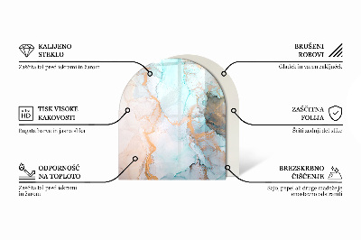 Glasplatte für Kamin halboval Dreidimensionale Geometrie