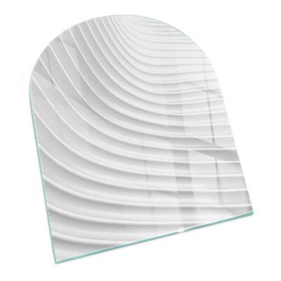 Glas unter Kamin halboval Wellen zarter Linien