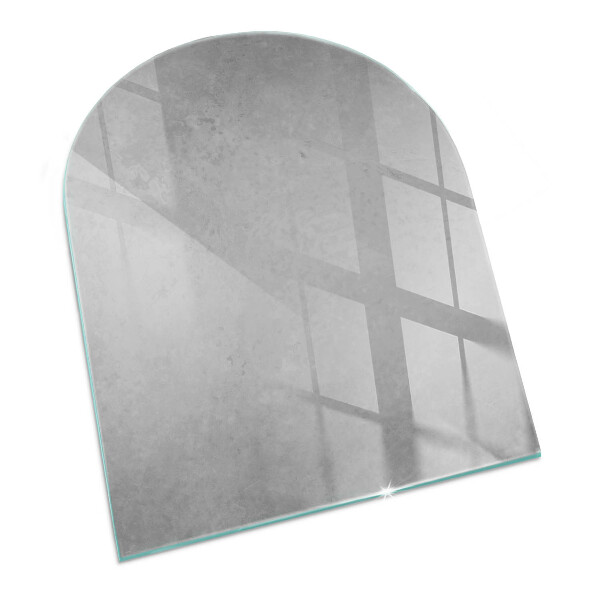 Glas unter Kamin halboval Betontextur mit Effekt