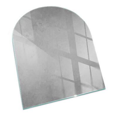 Glas unter Kamin halboval Betontextur mit Effekt