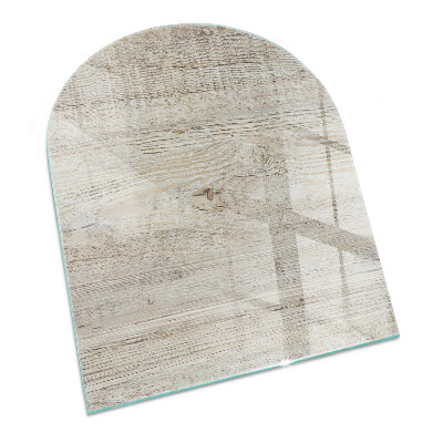 Glas unter Kamin halboval Helle Holzstruktur