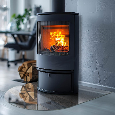 Glas unter Kamin halboval Bretter in verschiedenen Farbtönen