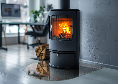 Glasplatte für Kamin halboval Abstraktes Texturmuster