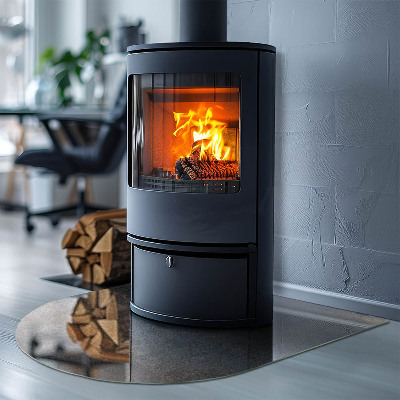 Glasplatte für Kamin halboval Abstraktes Texturmuster