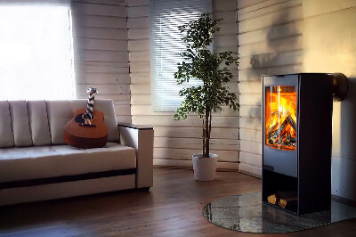 Glas unter Kamin halboval Steinoberflächenstruktur
