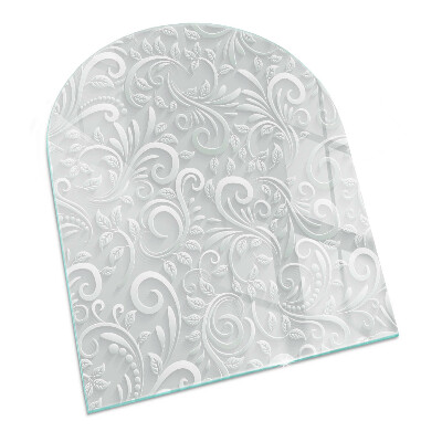 Glas unter Kamin halboval Elegantes Pflanzenmuster
