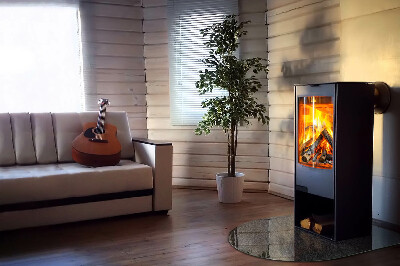Glas unter Kamin halboval Steinoberflächenstruktur