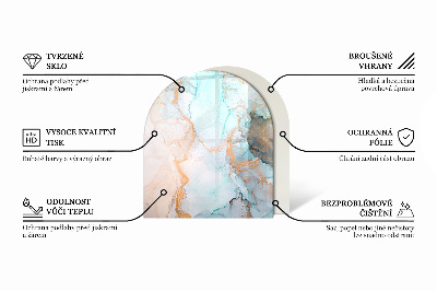 Glasplatte für Kamin halboval Abstraktes geometrisches Muster