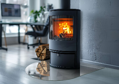 Glasplatte für Kamin halboval Abstraktes geometrisches Muster