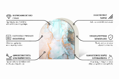 Glasplatte für Kamin halboval Abstraktes geometrisches Muster