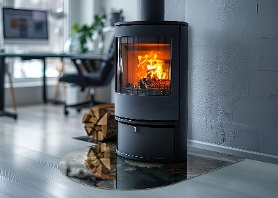 Glas unter Kamin halboval Blumenmuster mit Schmetterlingen